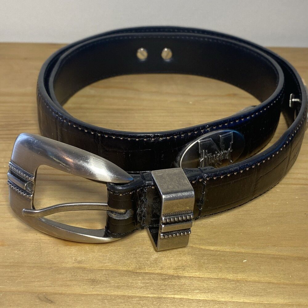 Zep Pro Nebraska Cornhuskers Black Croc Embossed Leather Belt  Logo Concha Sz 36